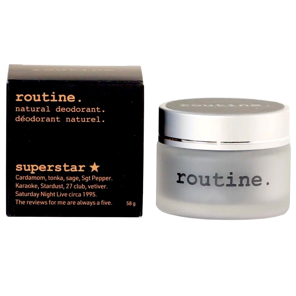 ROUTINE NATURAL BEAUTY
SUPERSTAR 58G DEODORANT JAR- ACTIVATED CHARCOAL MAGNESIUM